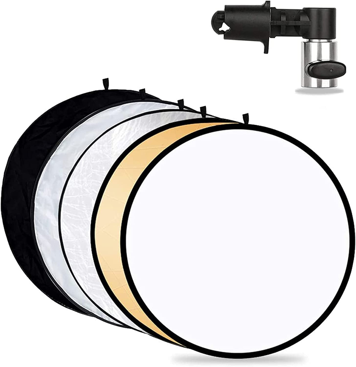 Photography Reflector with Clip 24 Inch 5 in 1 Photo Light Collapsible