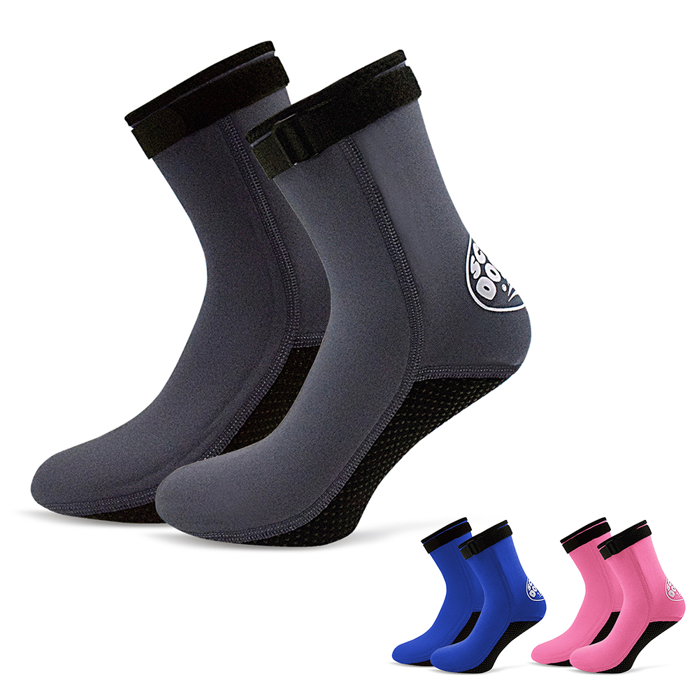 Scuba Diving Kayaking Canoeing BPS 3mm Neoprene Watersports Diving Boots with Rubberized Sole for Snorkeling Wakeboarding
