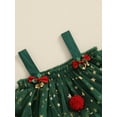 thumbnail image 6 of Jaweiwi Toddler Kids Little Girl Christmas Dress 1-9 Years Star Print Square Neck Sleeveless Layered Tulle Dresses with Plush Ball Christmas Hat, 6 of 9