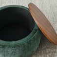 thumbnail image 5 of Storage Ottoman, 2 in 1 Function, Work as End Table, Ottoman with a Small Seat, for Bedroom and Living Room, Green, 5 of 12