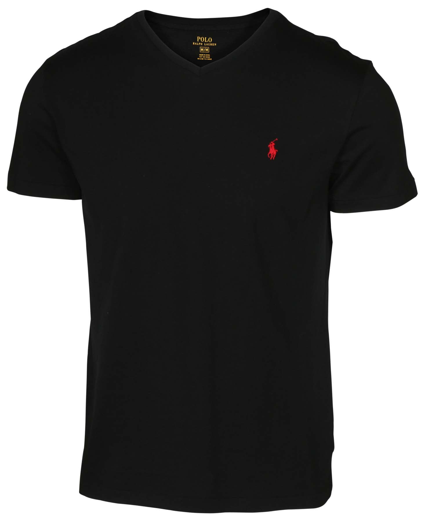 Polo RL Men's Classic Fit V-Neck Short Sleeve Shirt (Ink, Medium ...