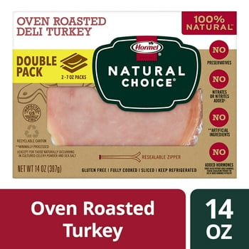 HORMEL NATURAL CHOICE Sliced Oven Roasted Deli Turkey Lunch Meat, 14 oz