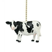 Clementine Design White Cow Ceiling Fan Pull with 18k Gold Plated Chain