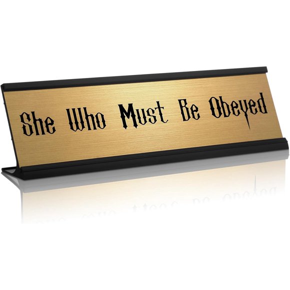 Funny Desk Signs She Must Be Obeyed Desk Signs Novelty Nameplates Funny Signs Office Gift Nameplates Teacher Gift Decoration On Christmas Office Home Supplies