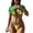 Green, variant on DailyTrove Women 3 Piece Bikini Set with Short Sleeve Cover Up Swimsuit Thong Bottom Bathing Suit