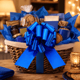 thumbnail image 2 of 12 Inch Large Pull Bow, Decorative Gift Wrapping Flower Bow for Basket Present Party Wedding Decor, Blue, 2 of 7