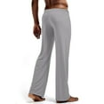 thumbnail image 4 of Taqqpue Mens Pants Casual Solid Color Pajama Pants Loose Fit Sleep Lounge Bottoms Soft Comfy Long Trouser Straight Wide Leg Pant Sleepwear with Pockets, 4 of 7
