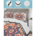 thumbnail image 4 of Quilts Twin Size, Boho Orange Blue Soft Comforter Bedding Set for Bed, Boho Vintage Geometric Art Ethnic Lightweight Quilted Bedspread with Pillow Cover(2 Pieces) for All Season, 68x86 Inch, 4 of 6