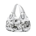thumbnail image 1 of Printed Tote Bag Flower Pattern Multi Pockets Large Capacity Faux Leather Shoulder Bag for Party Gathering Wedding Banquet, 1 of 11