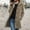 Khaki 2, variant on Women's Winter Casual Pea Coat Wool Blend Stand Collar Single Thicken Jackets Long Cardigan Loose Fit Trench Overcoat