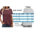 thumbnail image 5 of MOSHU Color Block Womens T-shirts Round Neck Shirts for Women Short Sleeve Loose Fit Women Tops, 5 of 10
