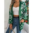 thumbnail image 5 of Women's Ugly Christmas Cardigans Sweater with Pockets Heart Pattern Xmas Knit Cardigan Reindeer Open Front Knitwear, 5 of 7