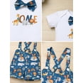 thumbnail image 5 of FYMNSI Toddler Boys Clothes Animal Print Romper Suspenders Shorts Set Baby Boy 2 Piece Outfit 9-12 Months, 5 of 6