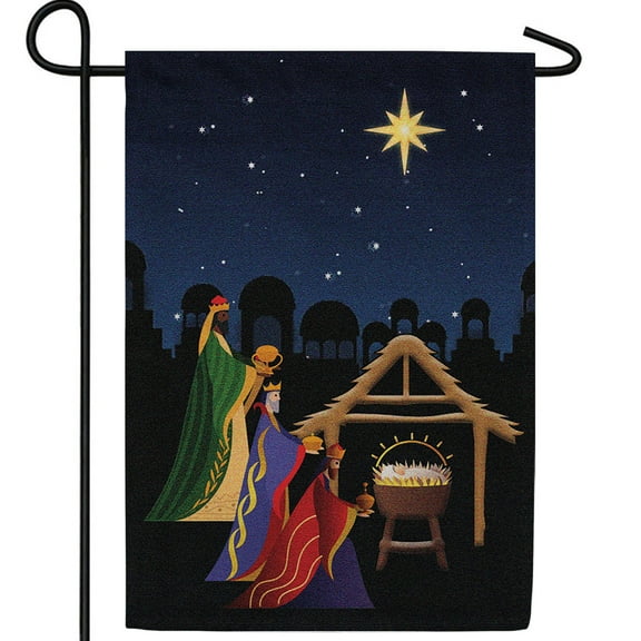 America Forever Three Kings of Orient Nativity Garden Flag, 12.5 x 18 inch Double Sided, Christmas Wise Men Religious Decor, Star of Bethlehem Winter Outdoor Yard Banner, Xmas Holiday Flag