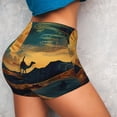 thumbnail image 4 of Salouo Sunset Desert Journey Print Women's Athletic Shorts,Booty Shorts Biker Shorts High Waisted Elastic Workout Shorts for Yoga Gym Running Sports-Large, 4 of 8