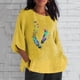 thumbnail image 2 of Camiseta de Manga Corta de la Mujer Casual Cuello Redondo Impresión Superior, Camiseta Ligera para Diario, Fiesta Y Todas las Estaciones, 2 of 4