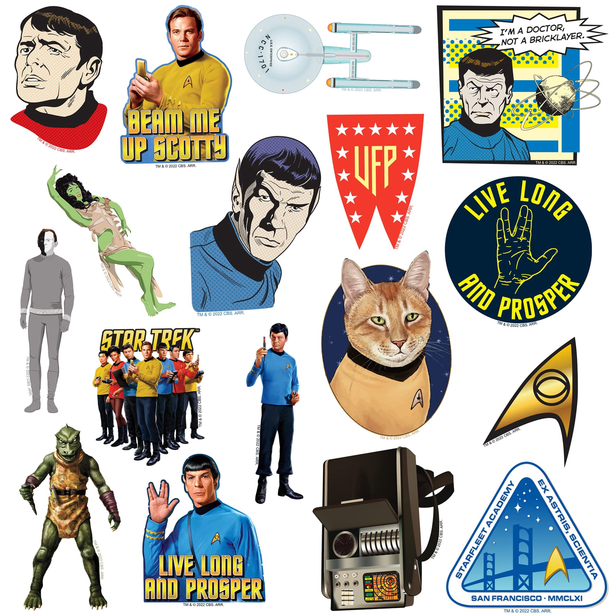 Star Trek The Original Series Sticker Pack Die Cut Vinyl Large