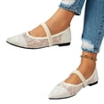 thumbnail image 4 of Miluxas Women's Mary Jane Flats Pointed Toe Ballet Flat with Buckle Dressy Comfortable Flats Adjustable Strap office Beige 8.5(41), 4 of 9