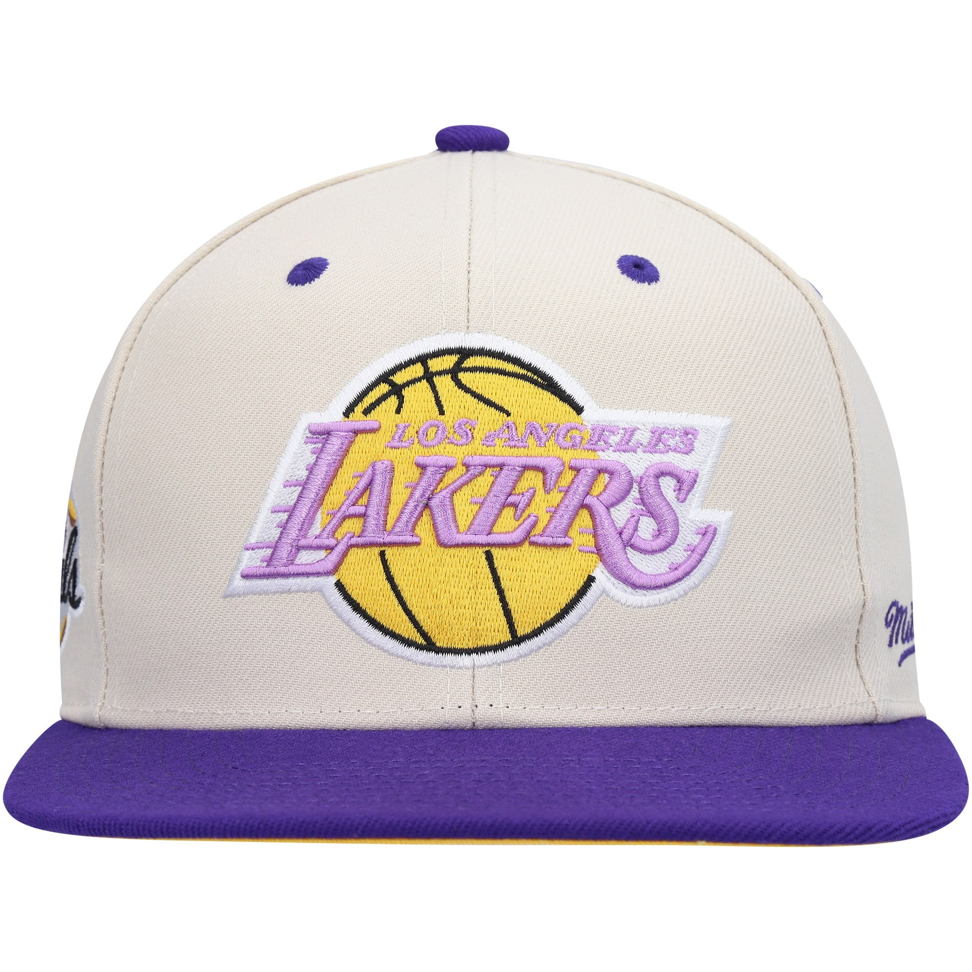 Los Angeles Lakers Mitchell & Ness Hardwood Classics Snapback Adjustable  Hat - Cream