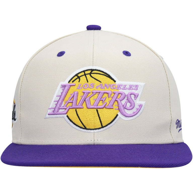 Men's Mitchell & Ness Cream/Purple Los Angeles Lakers 2009 NBA Finals  Hardwood Classics Fitted Hat 