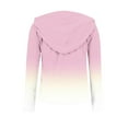 thumbnail image 5 of Dasayo Women Pink Sweatshirts Hoodie Hooded Long Sleeve Full Zip up Gradient Color Drawstring Jackets Womens Tops M, 5 of 5