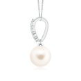 thumbnail image 2 of ANGARA Freshwater Cultured Pearl Pendant with Diamonds in Platinum for Women | June Birthstone, Birthday, Anniversary, Jewelry Gift for Women | Natural Pearl Necklace, 2 of 6