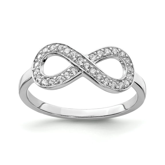 Sterling Silver with Cubic Zirconia Infinity Ring