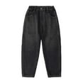 thumbnail image 4 of TBWNWG Boys Pull on Jeans,Boys' Wide Leg Jeans Loose Fit Denim Vintage Trousers Casual Wide Leg Jeans Streetwear,Size 6-7 Years, 4 of 9