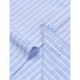 thumbnail image 4 of Camisa JEMITOP para hombre, manga larga, corte ajustado, a cuadros, azul claro, talla M, 4 of 6