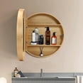 thumbnail image 5 of Bathroom Wall Storage Cabinet, Round Mirror Medicine Cabinet (Log Color), 5 of 18
