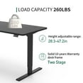 thumbnail image 5 of Maidesite Height Adjustable Electric Standing Desk with Dual Motor for Home Office, 48 x 24 inches Sit and Stand Desk, Stand up Desk Workstation, Black Frame and Black Top, 5 of 8