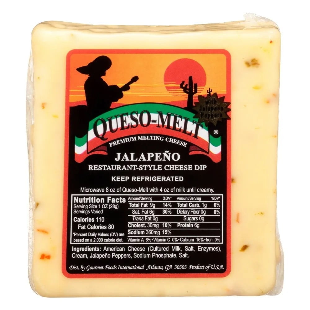 Queso-Melt Jalapeno Cheese , 8OZ, 10 Pack