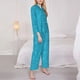 thumbnail image 3 of Fotbe Blue Glitter Conjunto de Pijama de Manga Larga para Mujer con Estampado, Ropa de Dormir de 2 Piezas, Conjunto de Casa Suave y Cómodo con Bolsillos-Small, 3 of 7
