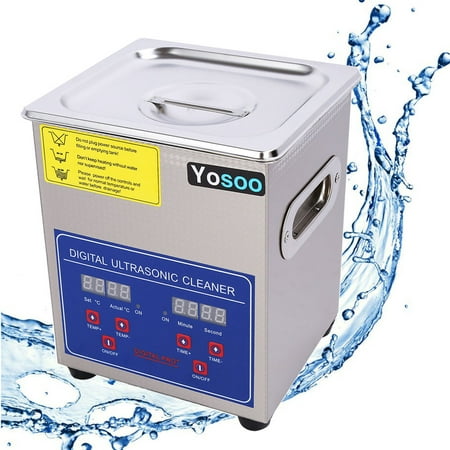 Digital Ultrasonic Cleaner,Stainless Steel Ultra Sonic Bath Cleaning Tank with Timer and Heater for Jewelry/Household Commodities/Glasses/Coins/Metal Parts