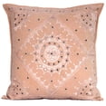 thumbnail image 4 of DK Homewares Indian Decorative Toss Throw Pillowcases 24x24 Inch Cotton Embroidered Bohemian Bohemian Square Accent Cushion Covers (Size - 60x60 cm ; Color: Peach ) - Set of 2 Pcs (Cover Only), 4 of 4