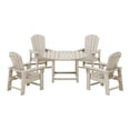 thumbnail image 2 of WestinTrends Malibu Kids 5-Piece HDPE Outdoor Patio Round Dining Table and Chairs Set, Sand, 2 of 15
