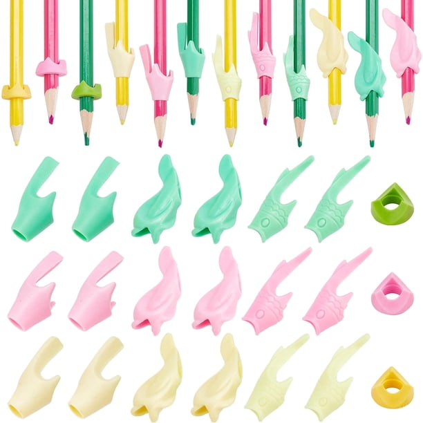 4 estilos, 60 piezas, agarres para lápiz, agarres para bolígrafos, almohadillas para lápices, agarres para bolígrafos, agarres para pintar, dibujar para adultos, artritis, escritura, 3 colores