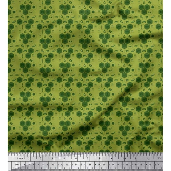 Soimoi Cotton Duck Fabric Camera,Headphone & Megaphone Shirting Decor Fabric Printed Yard 42 Inch Wide