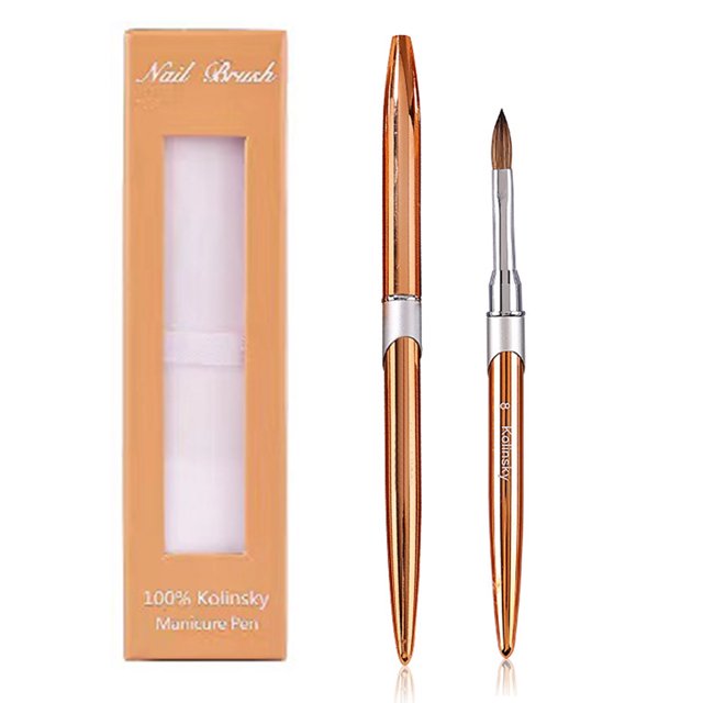 Pincel redondo para gel para aplicación de acrílico, pincel para manicura de uñas para mujeres