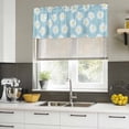 thumbnail image 4 of White Teal Daisy Curtain Valances for Windows, Kitchen Valance Window Treatments Panel 2 Pack, Spring Summer Floral Botanical Rod Pocket Short Curtains for Bathroom Bedroom 42 x 12 Inch, 4 of 8