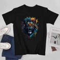 thumbnail image 3 of Lion T-shirt Lion Unisex T-shirt Unisex tees Casual Cotton Colorful Printing, 3 of 5