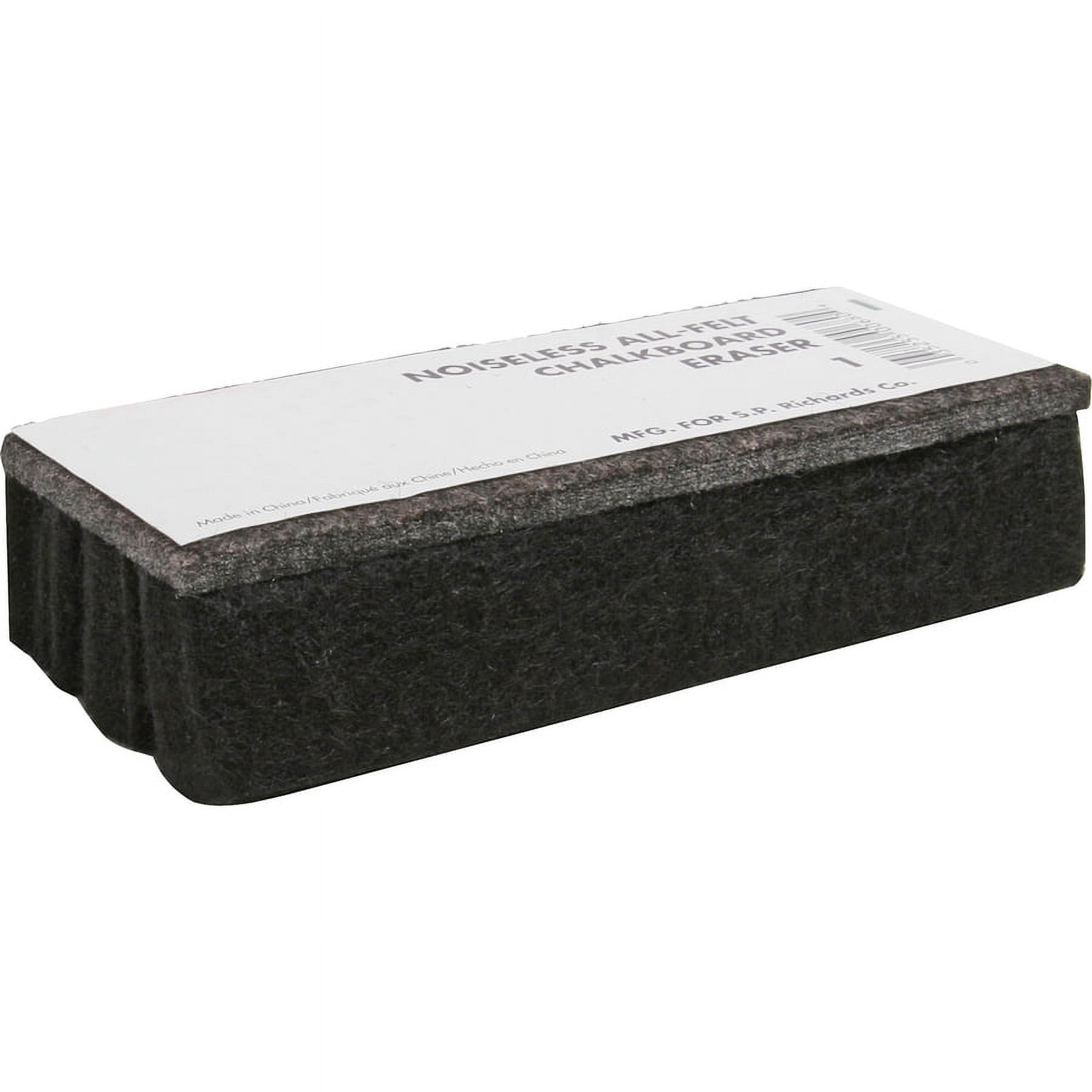 Lorell Chalkboard Eraser - Dustless, Noiseless, Easy To Hold - Black - Felt - 6 / Bundle