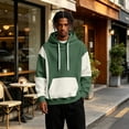 thumbnail image 5 of TOMVIGX Mens Contrast Color Spliced Hooded Sweatshirt Casual Drawstring Pullover Hoodie Long Sleeve Sport Tops with Front Pocket L, 5 of 6