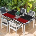 thumbnail image 2 of Red Black Chef Table Cloths for 3 Foot Rectangle Tables, Cartoon Cute Watercolor Cooking Checkered Patio Waterproof Elastic Fitted Tablecloths, Washable Rectangular Table Cover for Camping, 2 of 8