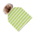 thumbnail image 1 of Milaget Bonnet pour Bébé en Coton à Pompon pour Enfants à Rayures Vertes, 1 of 7