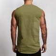 thumbnail image 2 of Men Gym V Neck Cotton Bodybuilding Tank Top Workout Fitness Muscle Vests Singlet, 2 of 8