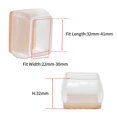 thumbnail image 2 of Flyshop 8PCS Rectangle Chair Leg Caps with Felt Pads Chair Leg Floor Protectors for Hardwood Floor Prevent Scratches Reduce Noise, Transparent Protective Caps, Length 32 to 41mm Width 22 to 30mm, 2 of 6