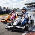 thumbnail image 6 of Joyracer 24V Go Kart for Kids 6-12, 2x400W Motors Electric Drift Car with Adjustable Length, 360° Drift Mode, 6.5 MPH High Speed Racing Car, Bluetooth Music,Silver Gray, 6 of 9