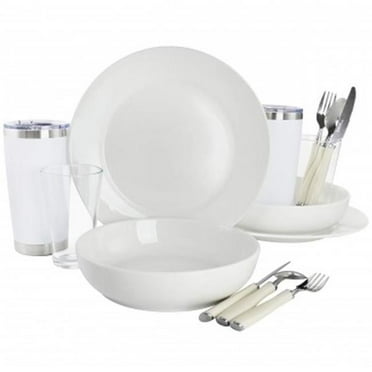 Gibson Home 136592.14 Nobella Fine Ceramic Dinnerware Set, White - 14 Piece