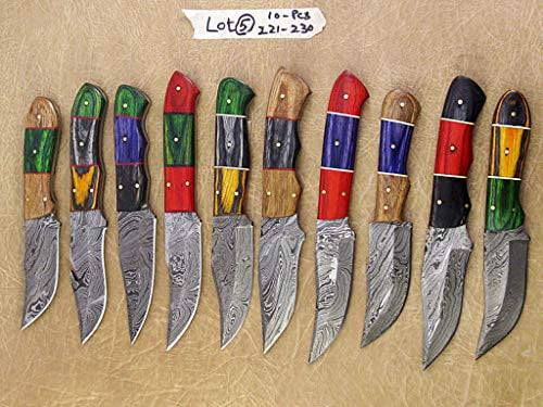 42" long Lot 5 pieces Damascus steel skinning knives lot with Sheath 7 